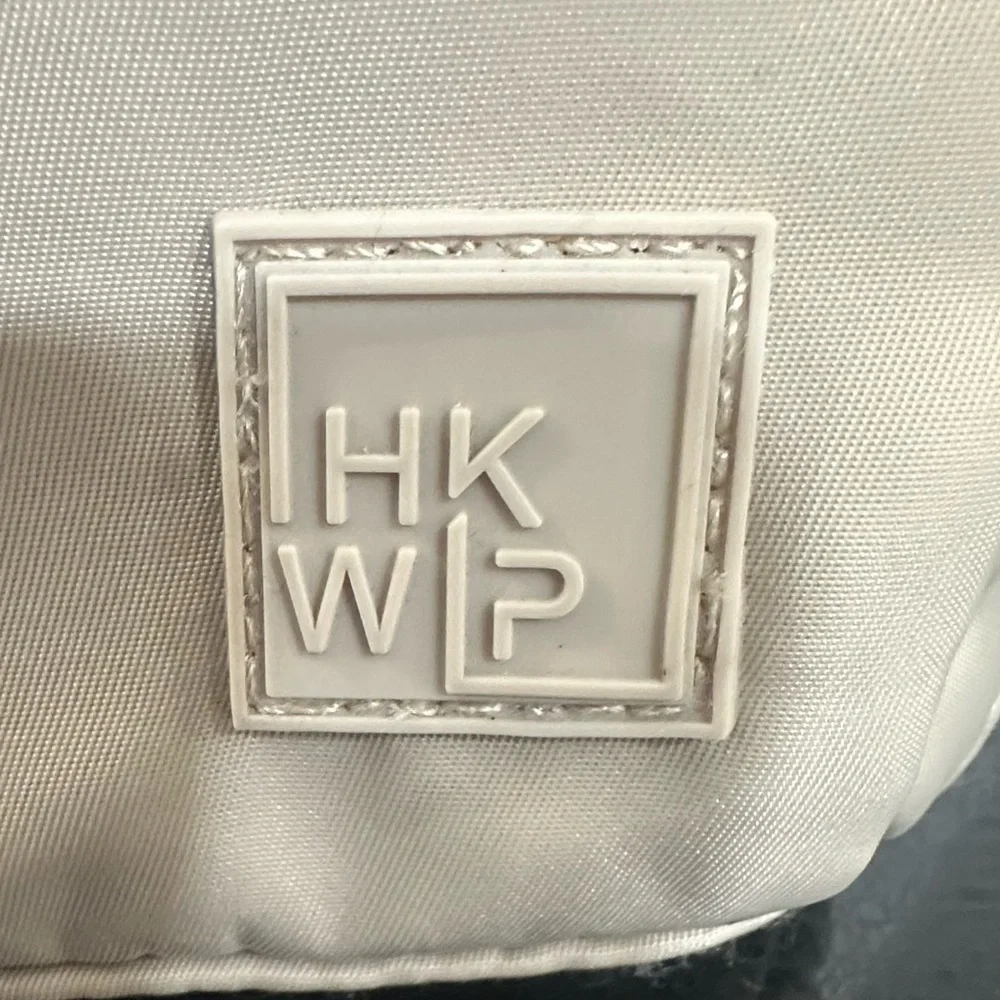 IHKWIP Nylon Multi-Pocket Everyday Essentials Crossbody Bag Tan Beige 2 straps